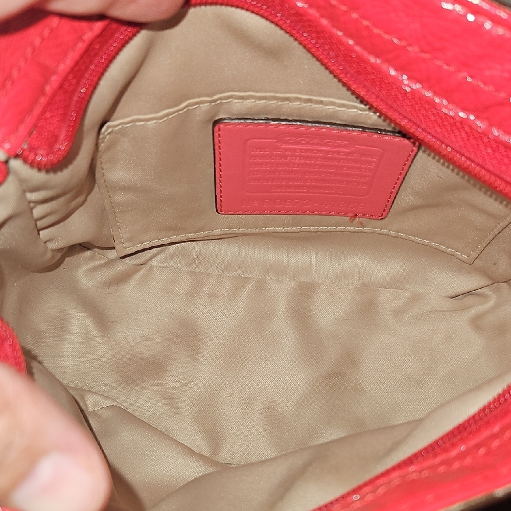 Coach EUC Zoe Vibrant Red Patent Leather Shoulder Bag - Picture 11 of 13